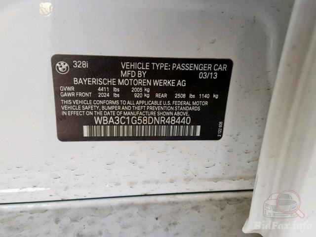 BMW 3 Series 2013 VIN WBA3C1G58DNR48440 фото оголошення 21 з 51