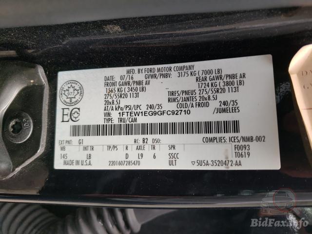 Ford F-150 2016 VIN 1FTEW1EG9GFC92710 фото оголошення 30 з 61