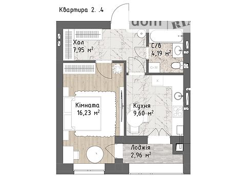 Продається 1-кімнатна квартира 40.93 кв. м у Одесі, вул. Генерала Бочарова