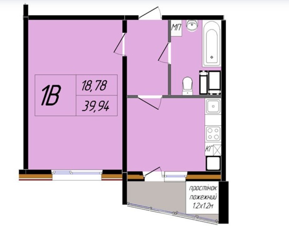 Продается 1-комнатная квартира 40 кв. м в Полтаве, цена: 24500 $