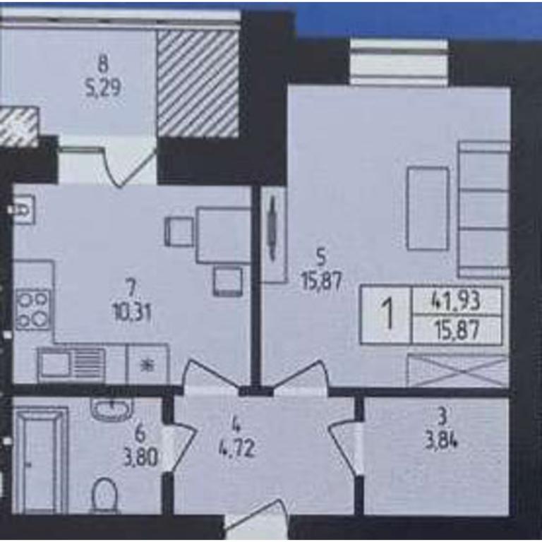 Продается 1-комнатная квартира 41.93 кв. м в Хмельницком, ул. Озерная, 6/1 - фото 1