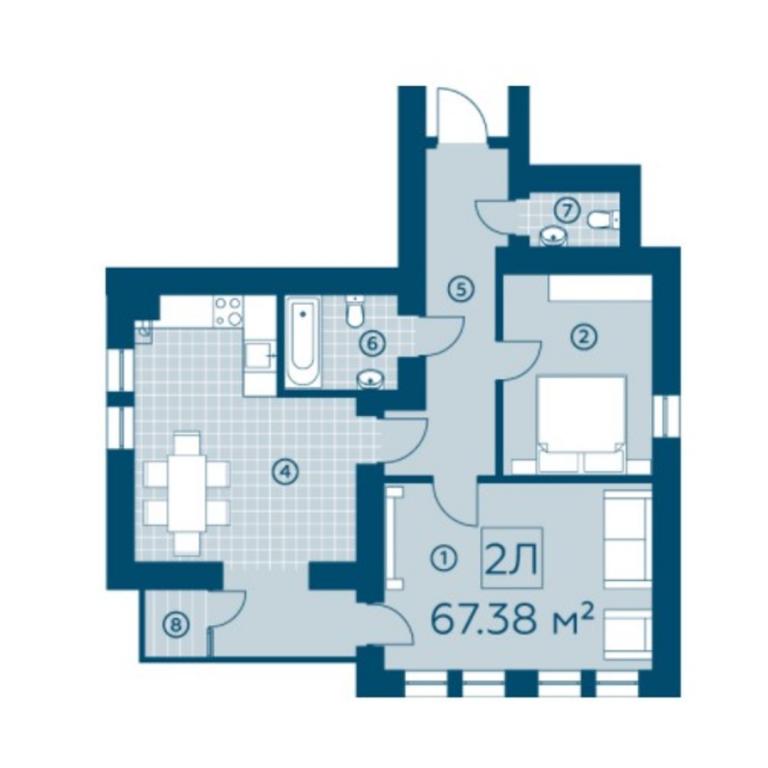 Продается 2-комнатная квартира 67.38 кв. м в Буче, цена: 50535 $