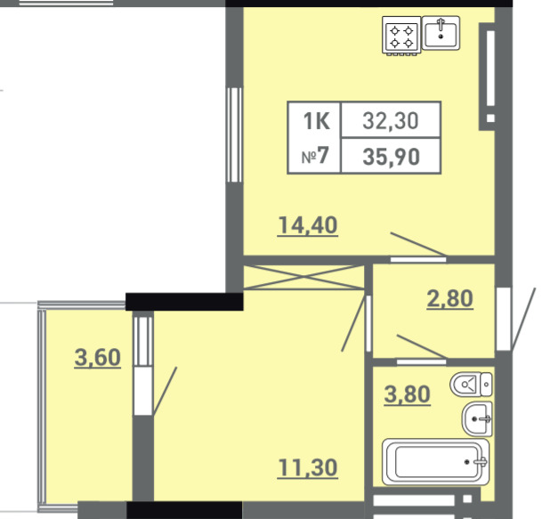 Продается 1-комнатная квартира 36 кв. м в Одессе, спуск Ковалевского, 5