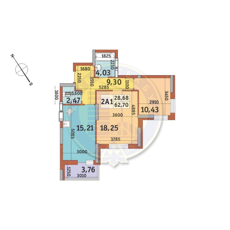 Продается 2-комнатная квартира 62.7 кв. м в Киеве, ул. Петра Радченко, 27 - фото 1