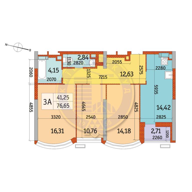 Продается 3-комнатная квартира 76.65 кв. м в Киеве, ул. Евстафия Дашкевича, 20 - фото 1