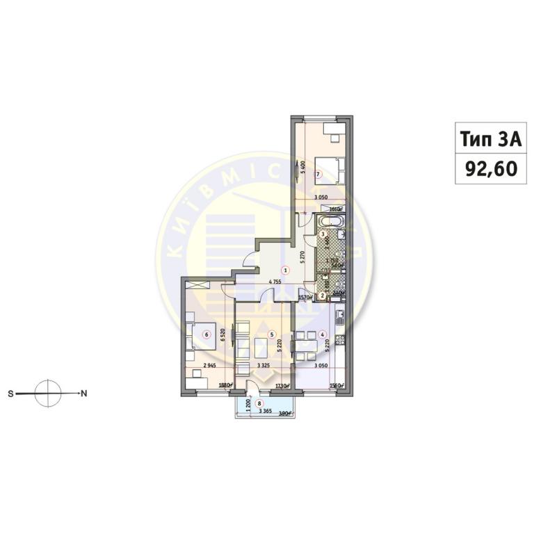 Продается 3-комнатная квартира 92.6 кв. м в Киеве, ул. Загоровская(Багговутовская), 1А - фото 1