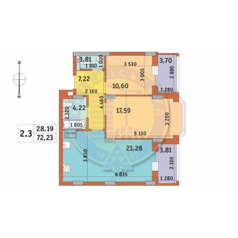 Продается 2-комнатная квартира 72.23 кв. м в Киеве, ул. Бориспольская, 18-26