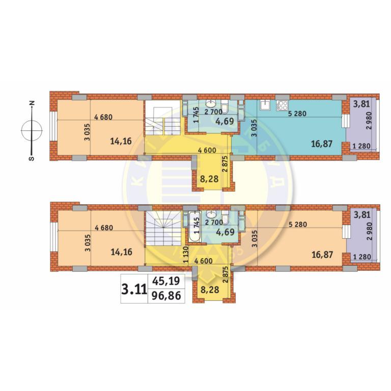 Продается 3-комнатная квартира 96.86 кв. м в Киеве, ул. Бориспольская, 18-26