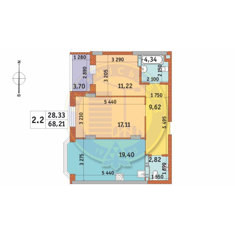 Продается 2-комнатная квартира 68.21 кв. м в Киеве, ул. Бориспольская, 18-26 - фото 1