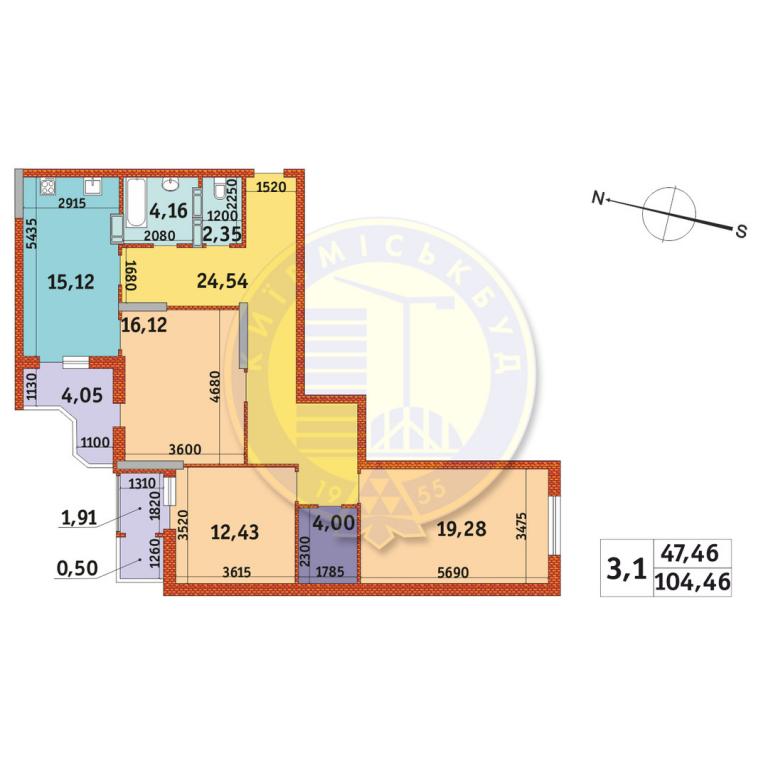 Продається 3-кімнатна квартира 104.46 кв. м у Києві, цена: 111089 $ - фото 1