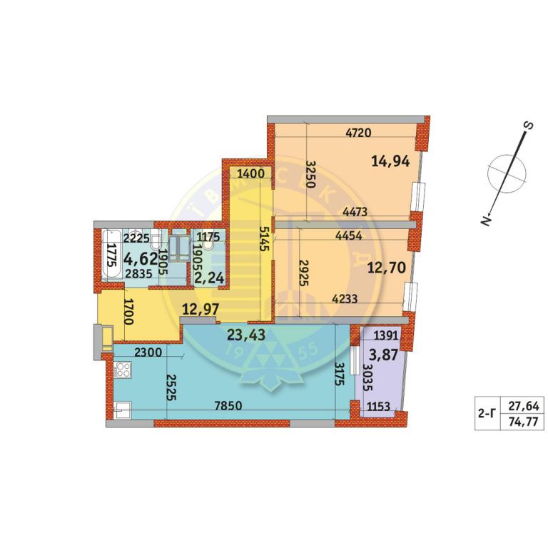 Продается 2-комнатная квартира 74.77 кв. м в Киеве, ул. Магнитогорская, 5