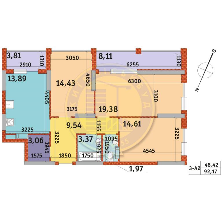 Продается 3-комнатная квартира 92.17 кв. м в Киеве, ул. Якова Гнездовского(Магнитогорская), 5 - фото 1