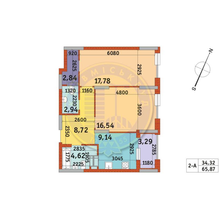 Продается 2-комнатная квартира 65.87 кв. м в Киеве, ул. Магнитогорская, 5