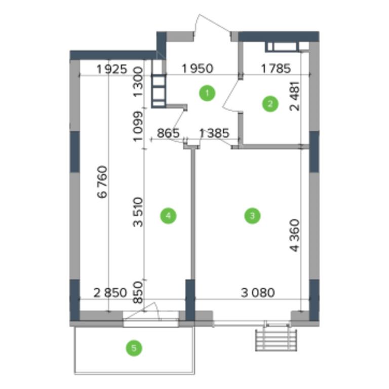 Продается 1-комнатная квартира 43.12 кв. м в Киеве, ул. Академика Заболотного, 1