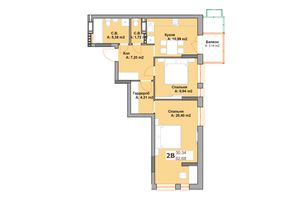 Продається 2-кімнатна квартира 62.68 кв. м у Вишгороді, вул. Київська