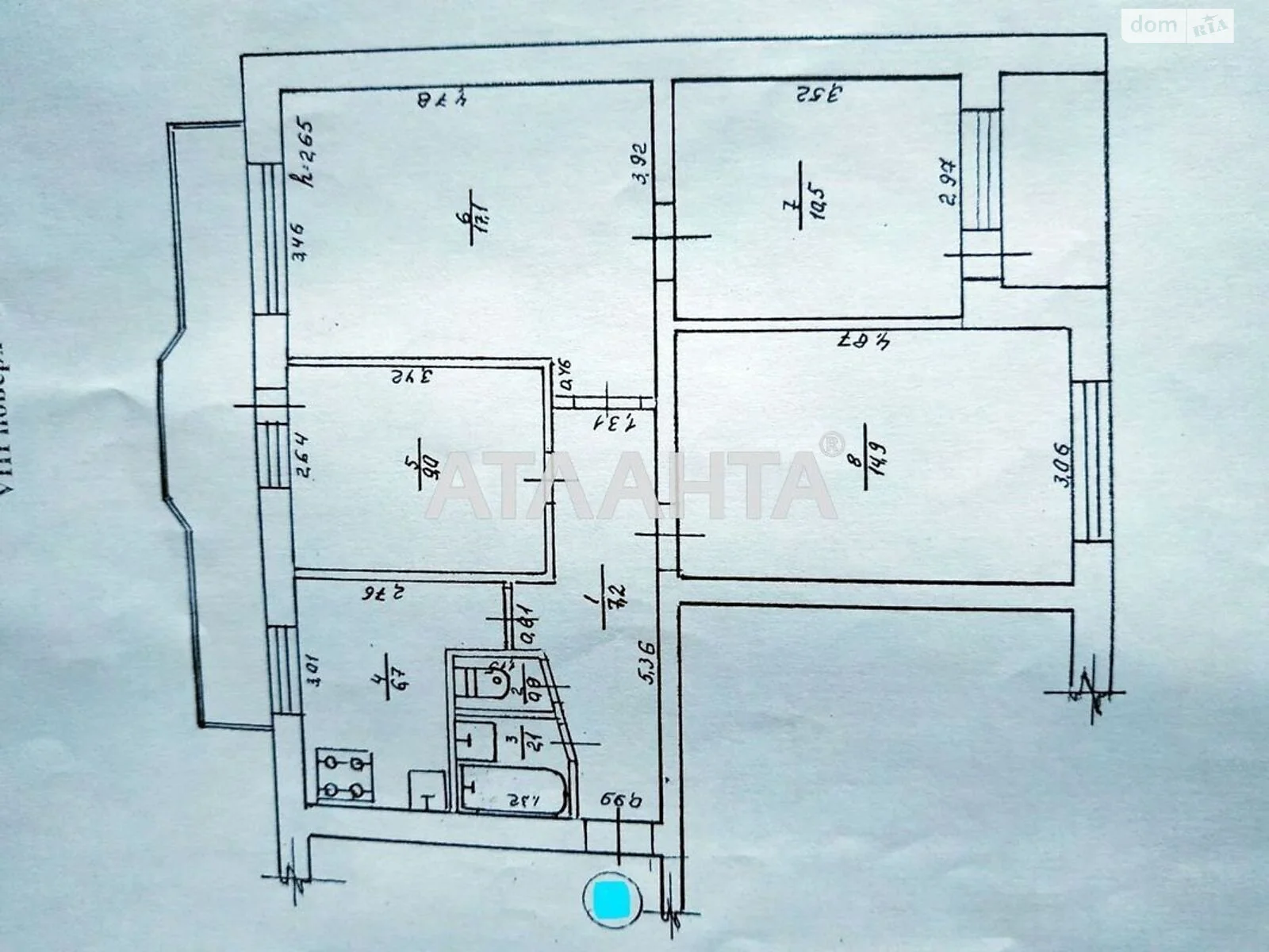 Продается 4-комнатная квартира 73 кв. м в Одессе, пер. Экономический - фото 1