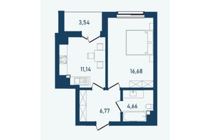Продается 1-комнатная квартира 43.8 кв. м в Черновцах, цена: 1634328 грн