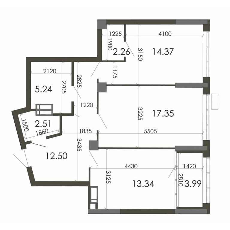 Продается 2-комнатная квартира 71.57 кв. м в Киеве, ул. Каунасская, 27