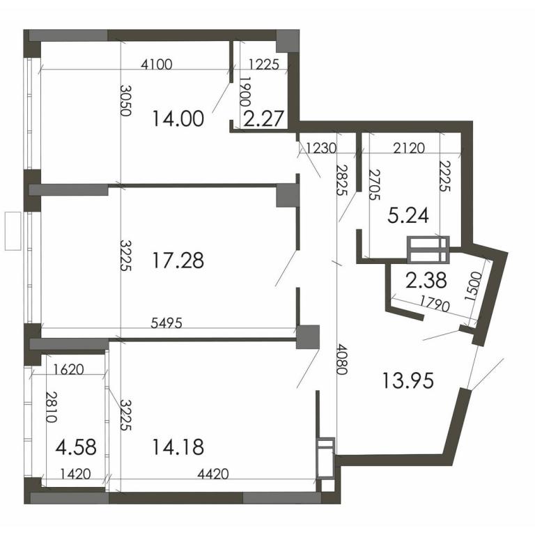 Продается 2-комнатная квартира 73.77 кв. м в Киеве, ул. Каунасская, 27