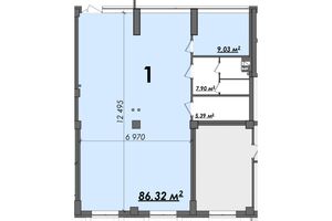 Продается офис 86.33 кв. м в нежилом помещении в жилом доме, цена: 2586666 грн