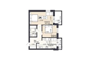 Продается 2-комнатная квартира 61.5 кв. м в Буче, цена: 1476000 грн