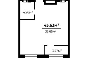 Продается 1-комнатная квартира 43.63 кв. м в Днепре, цена: 1579406 грн