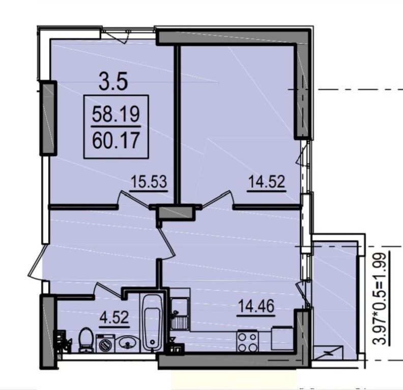 Продається 2-кімнатна квартира 60 кв. м у Одесі, цена: 50663 $