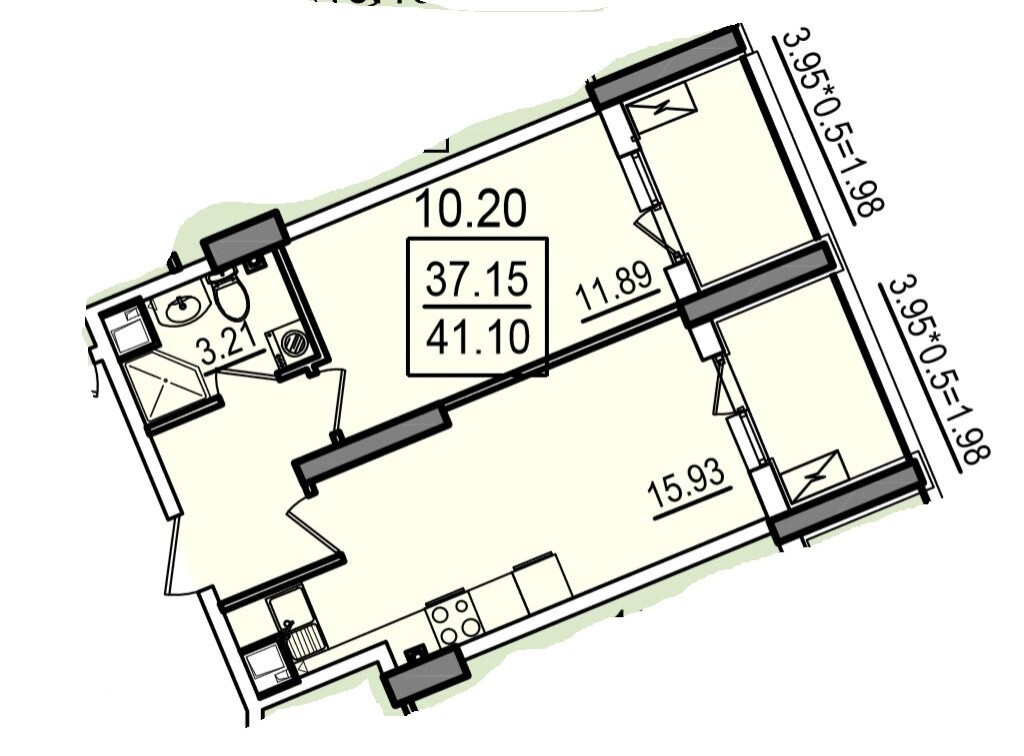 Продается 1-комнатная квартира 41 кв. м в Одессе, цена: 43718 $