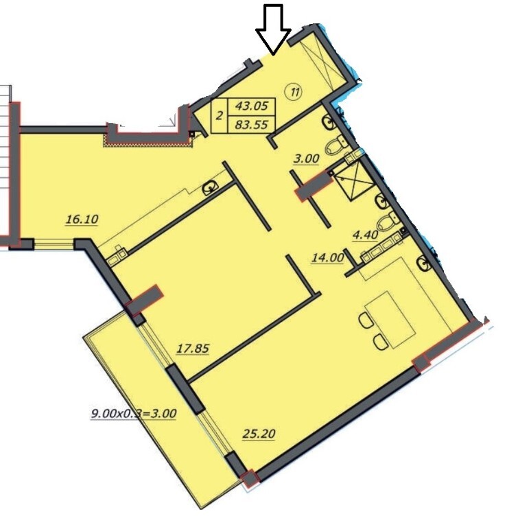 Продается 2-комнатная квартира 83.55 кв. м в Одессе, бул. Лидерсовский