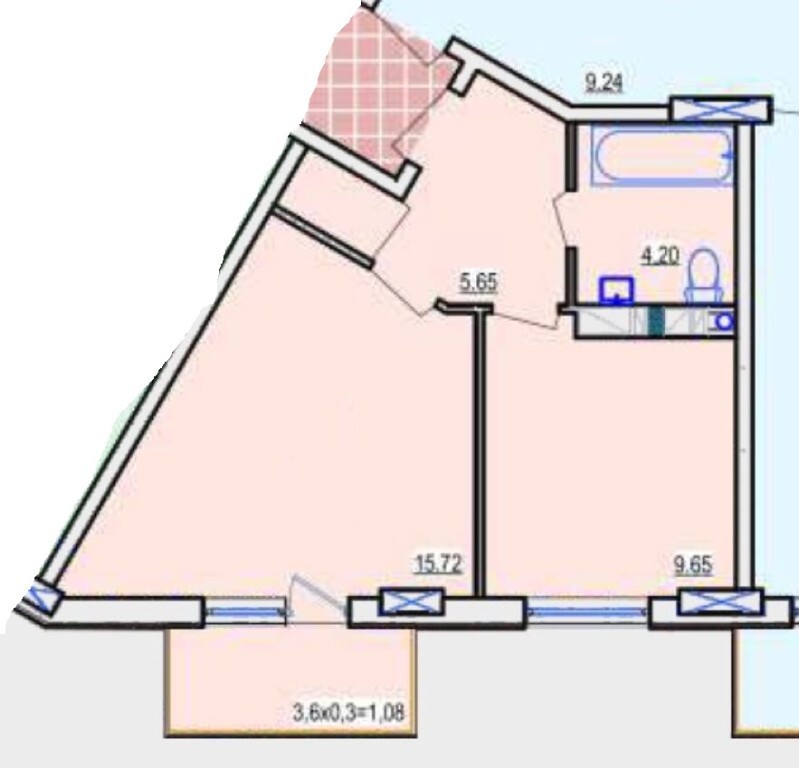 Продається 1-кімнатна квартира 36.6 кв. м у Одесі, вул. Люстдорфська дорога