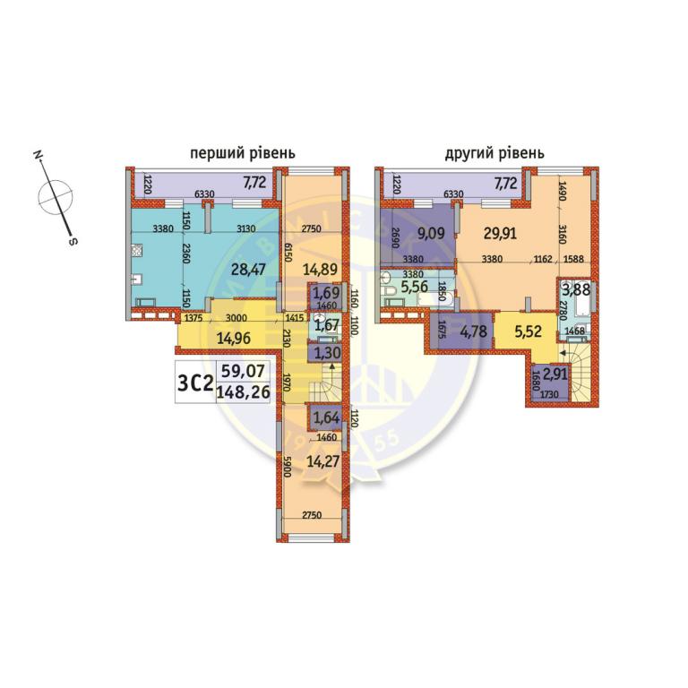 Продается 3-комнатная квартира 148.26 кв. м в Киеве, просп. Отрадный, 93/2