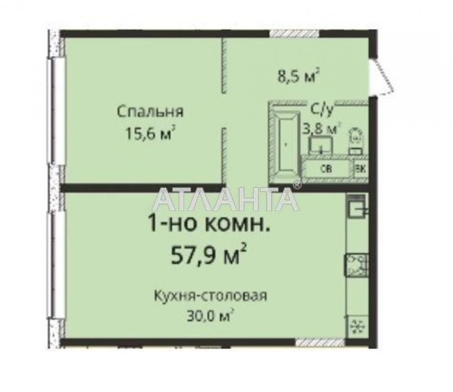 Продается 1-комнатная квартира 57.9 кв. м в Одессе, плато Гагаринское, 42