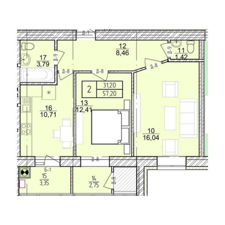 Продается 2-комнатная квартира 57.2 кв. м в Хмельницком, пер. Независимости, 11-13