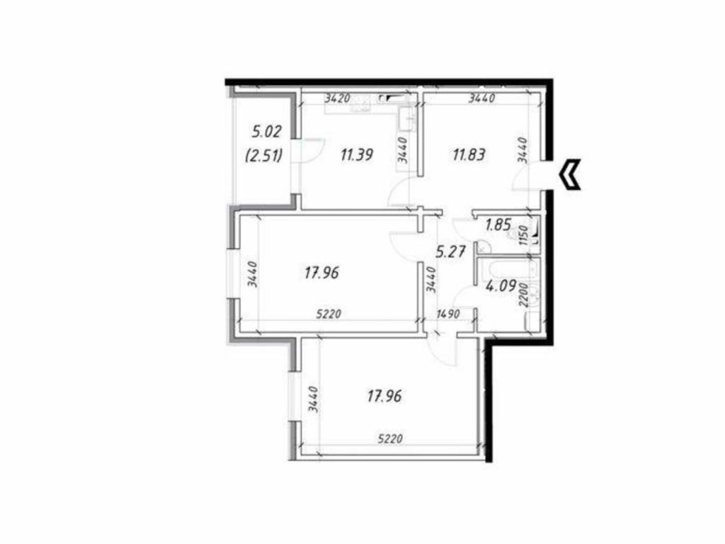 Продается 2-комнатная квартира 73 кв. м в Киеве, пер. Балтийский, 23