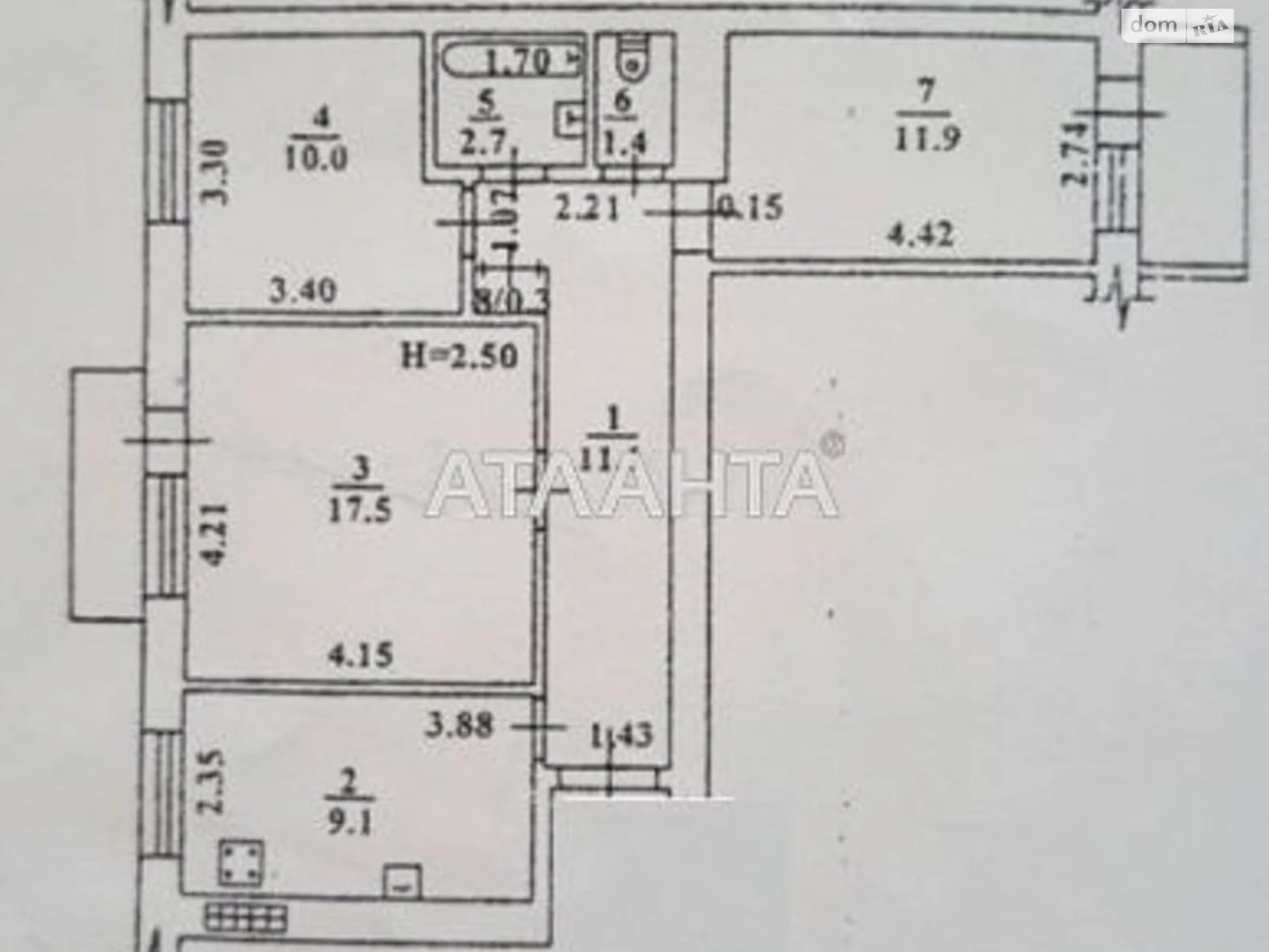 Продається 3-кімнатна квартира 66 кв. м у Одесі, вул. Академіка Корольова