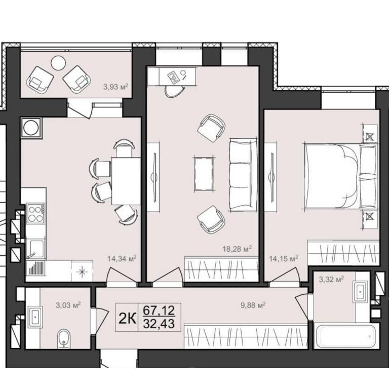 Продается 2-комнатная квартира 67.12 кв. м в Хмельницком - фото 1