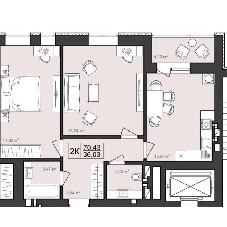 Продается 2-комнатная квартира 70.43 кв. м в Хмельницком, просп. Мира, 96