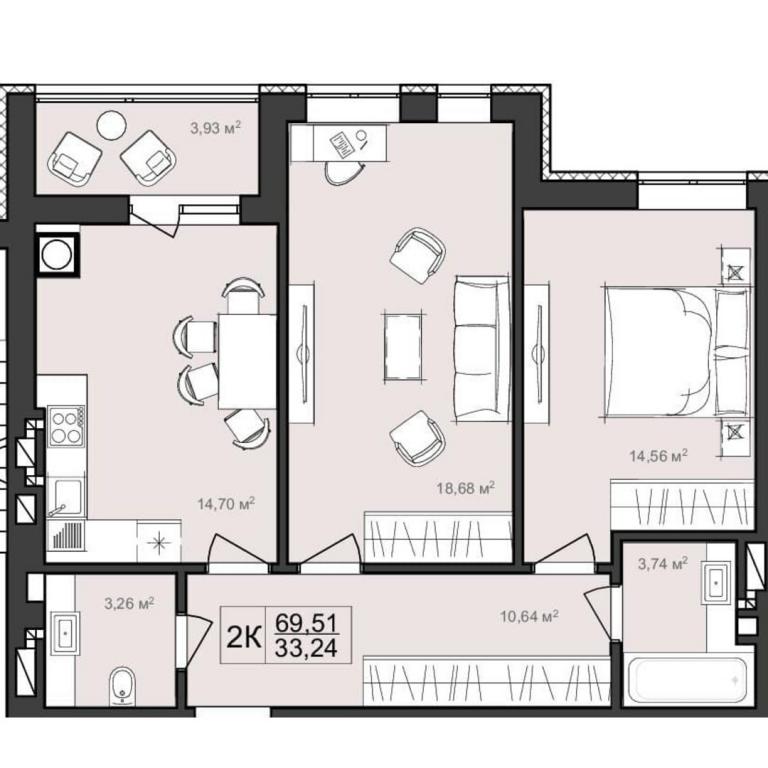 Продается 2-комнатная квартира 69.51 кв. м в Хмельницком, просп. Мира, 96