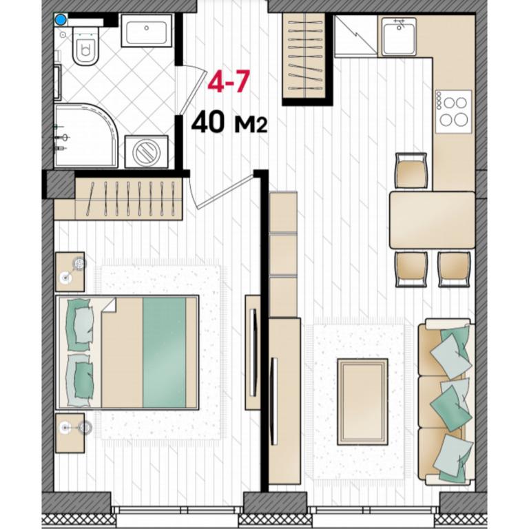 Продается 1-комнатная квартира 40 кв. м в Днепре, ул. Ульянова, 11