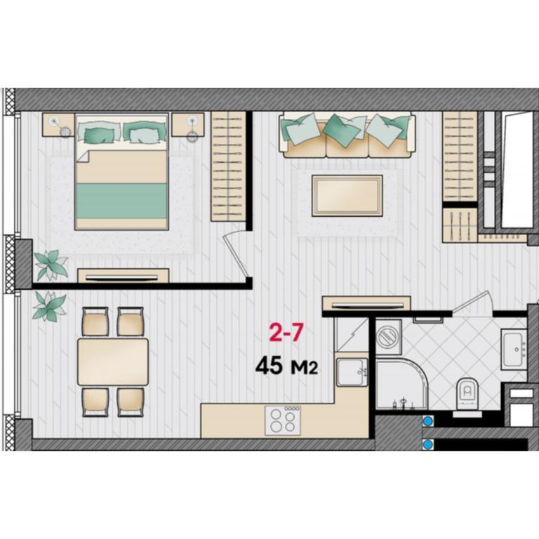 Продается 1-комнатная квартира 45 кв. м в Днепре, ул. Ульянова, 11