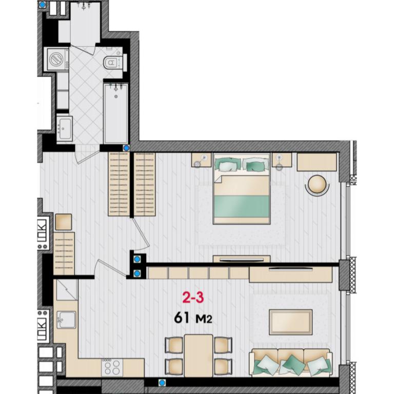 Продается 1-комнатная квартира 61 кв. м в Днепре, ул. Уляновская(Ульянова), 11 - фото 1