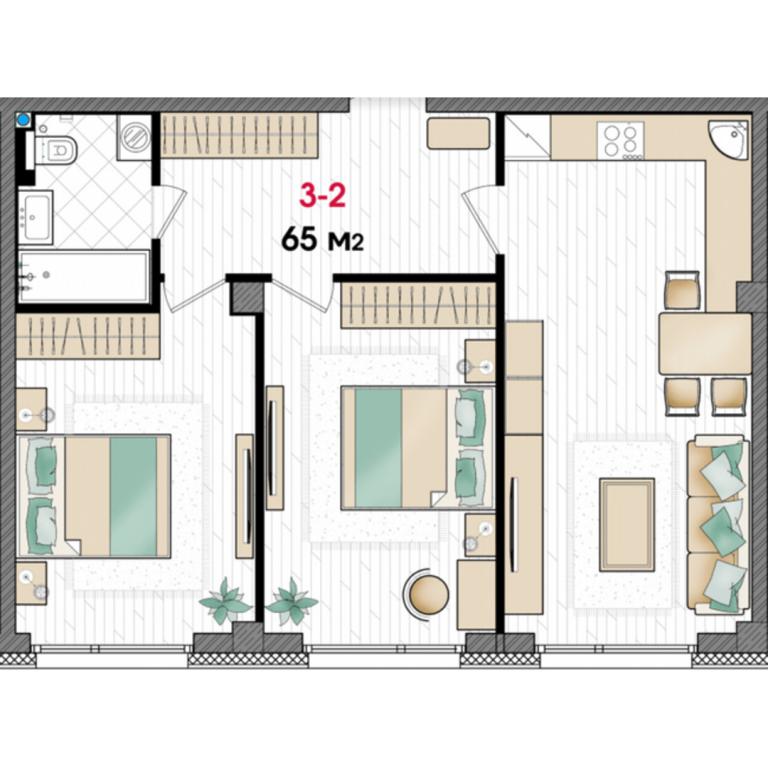 Продается 2-комнатная квартира 65 кв. м в Днепре, ул. Ульянова, 11