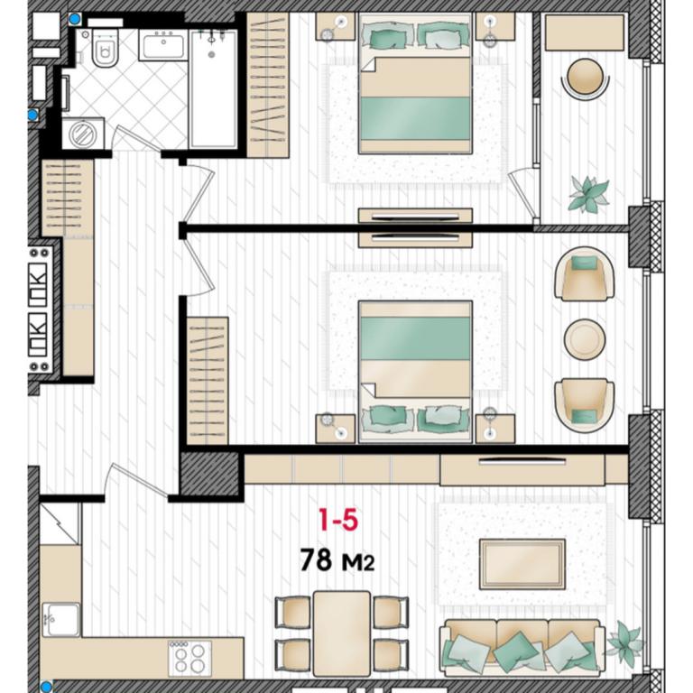 Продается 2-комнатная квартира 78 кв. м в Днепре, ул. Ульянова, 11 - фото 1