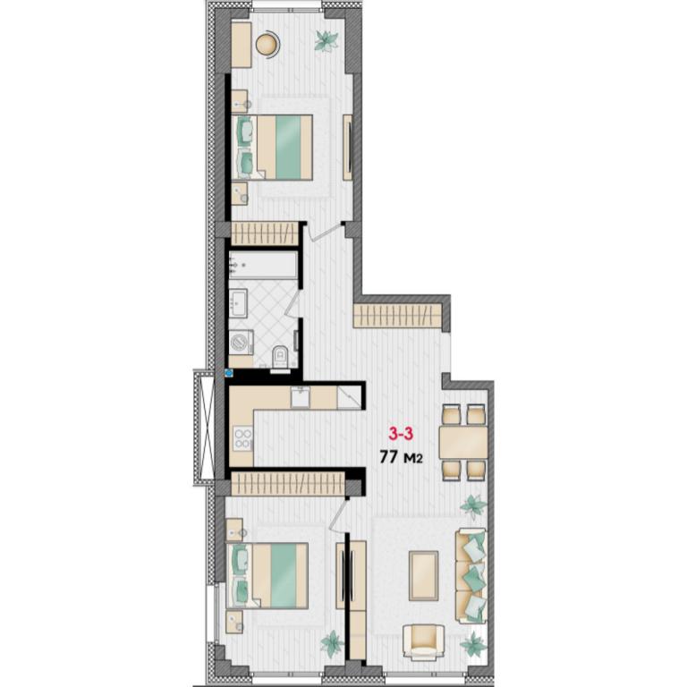 Продается 2-комнатная квартира 77 кв. м в Днепре, ул. Уляновская(Ульянова), 11 - фото 1