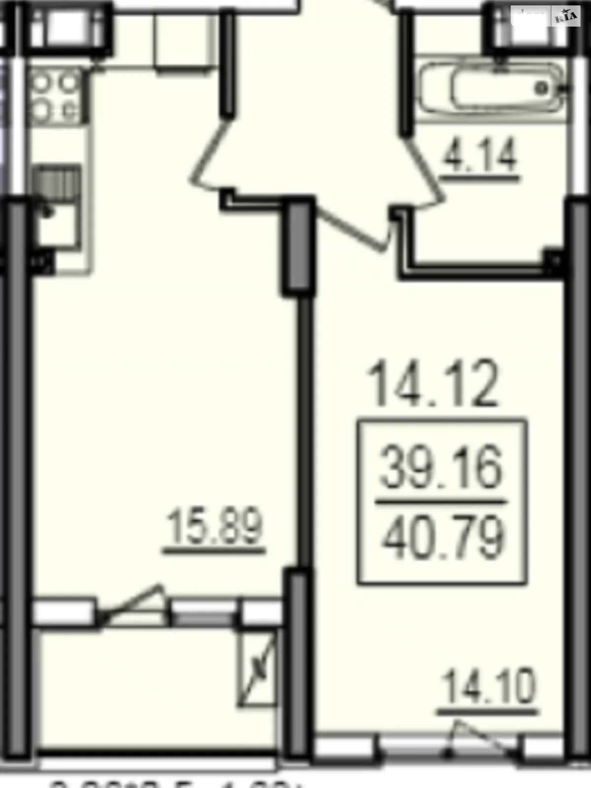 Продается 1-комнатная квартира 40.79 кв. м в Одессе, цена: 36700 $