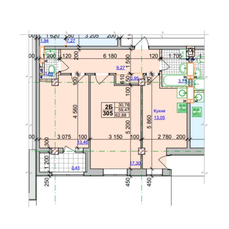 Продается 2-комнатная квартира 62.88 кв. м в Харькове, ул. Оренбургская, 9