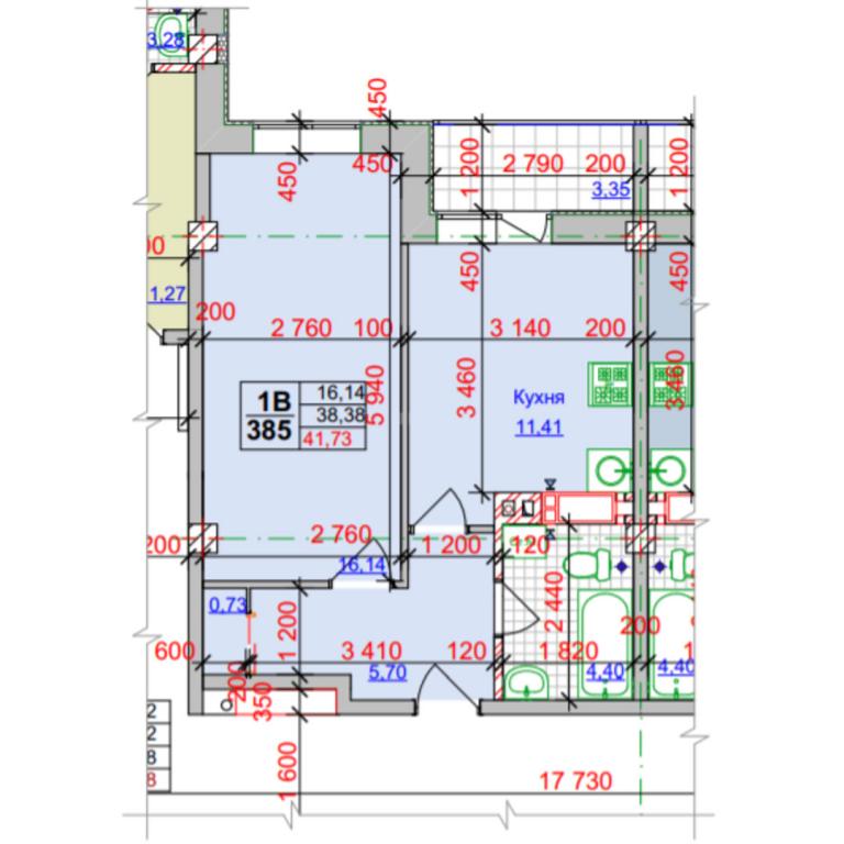 Продается 1-комнатная квартира 41.73 кв. м в Харькове, ул. Оренбургская, 9