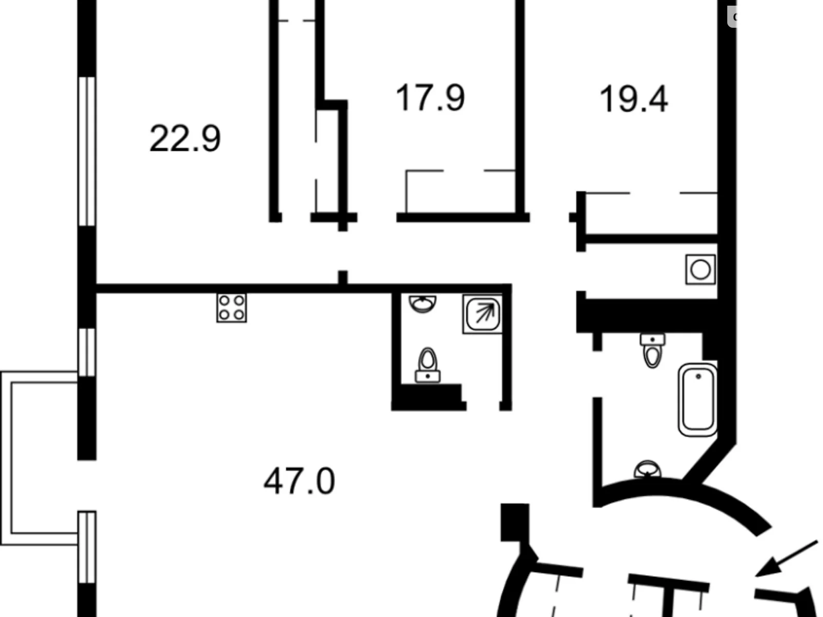 Продается 4-комнатная квартира 170 кв. м в Киеве, ул. Бульварно-Кудрявская, 21