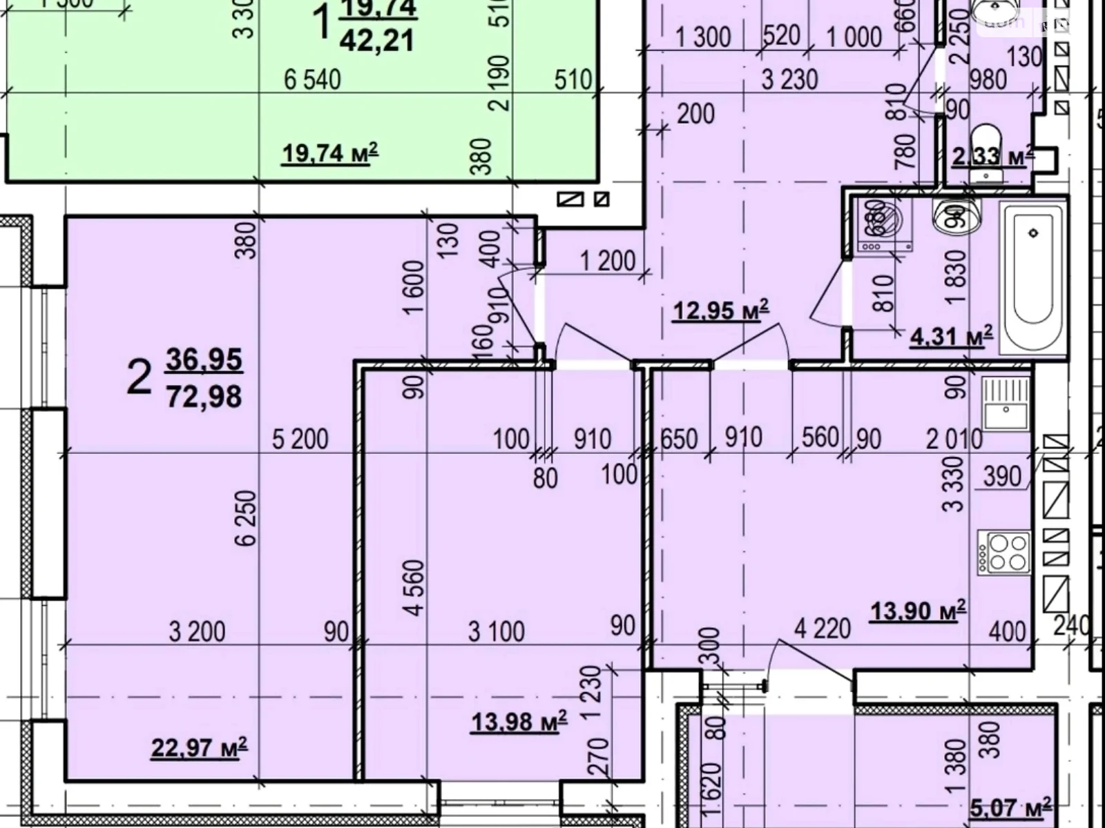 Продается 2-комнатная квартира 73 кв. м в Харькове, бул. Мира, 2 - фото 1