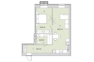 Продається 1-кімнатна квартира 54.92 кв. м у Запоріжжі, цена: 39592 $